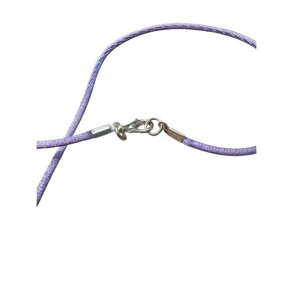 Amethyst Stone Pendant on Satin Cord Necklace, NEW, 18”, Handmade - Picture 5 of 5